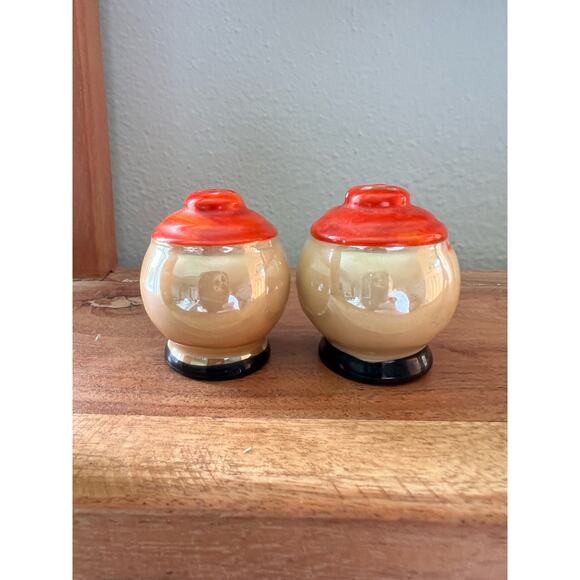 Vintage Lusterware Kewpie Doll Head Salt and Pepper Shakers Japan - Picture 3 of 7